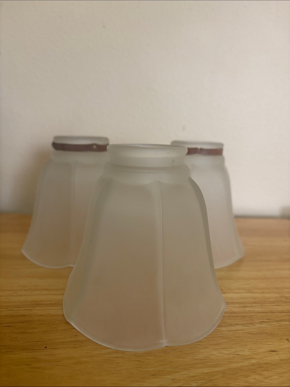 Ceiling Fan Replacement Frosted Glass Light Shades - Set of 3